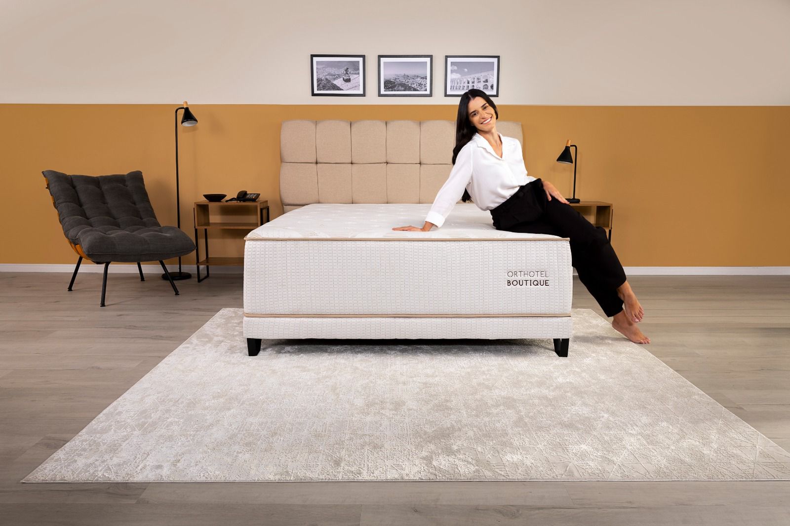 Quarto de casal com colchão premium