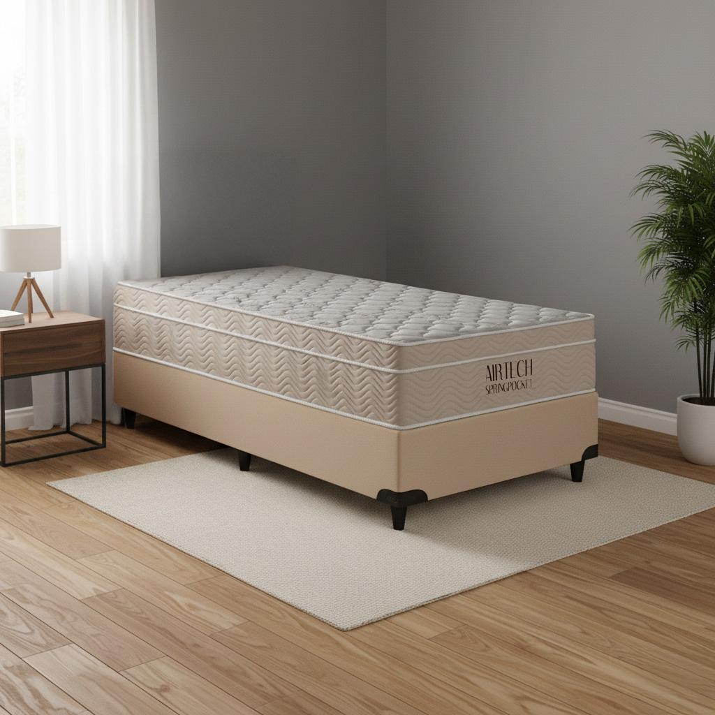 Quarto solteiro com colchão Airtech Springpocket